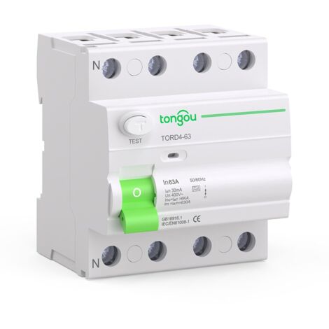 Type A Disjoncteur Différentiel 63A 30mA 400V 3P+N, convient aux maisons familiales, aux petits bâtiments commerciaux et à d'autres scénarios