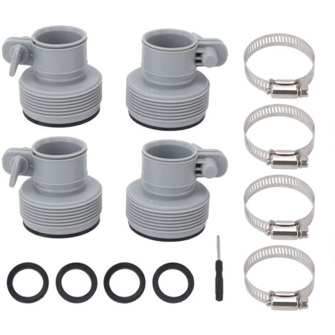 Type B Hose Adapter with Collar Replacement for Intex FIT ARU Threaded Pumps Type B Pool Clamp On Fittings Converter Pool Accessory