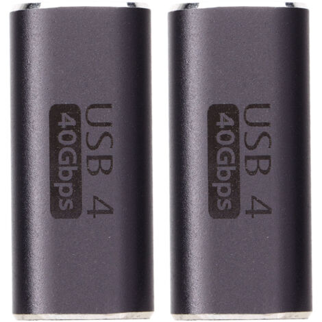 Type C vers adaptateur femelle 40 Gbps transfert de données 100 W charge rapide USB connecteur droit 2 pièces