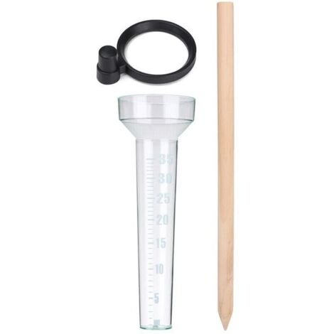 Type Simple Pluviomètre,Outils De Technicien Agricole Record D'observation De Pluie,Tasse À Mesurer en Plastique De Picoseconde avec Le Petit Bâton en Bois