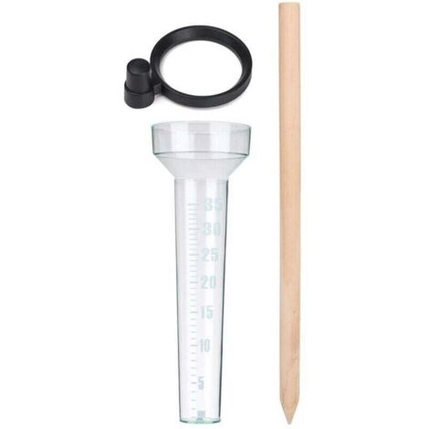 Type Simple Pluviomètre,Outils De Technicien Agricole Record D'observation De Pluie,Tasse À Mesurer en Plastique De Picosegundo con Le Petit Bâton en Bois