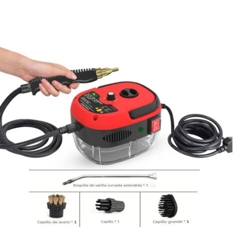 Types de couteaux pour meubles de cuisine, nettoyeur vapeur pour salle de bain, 2500 W, machine de nettoyage vapeur portable haute température pré-purifiée à 6 vitesses, rouge