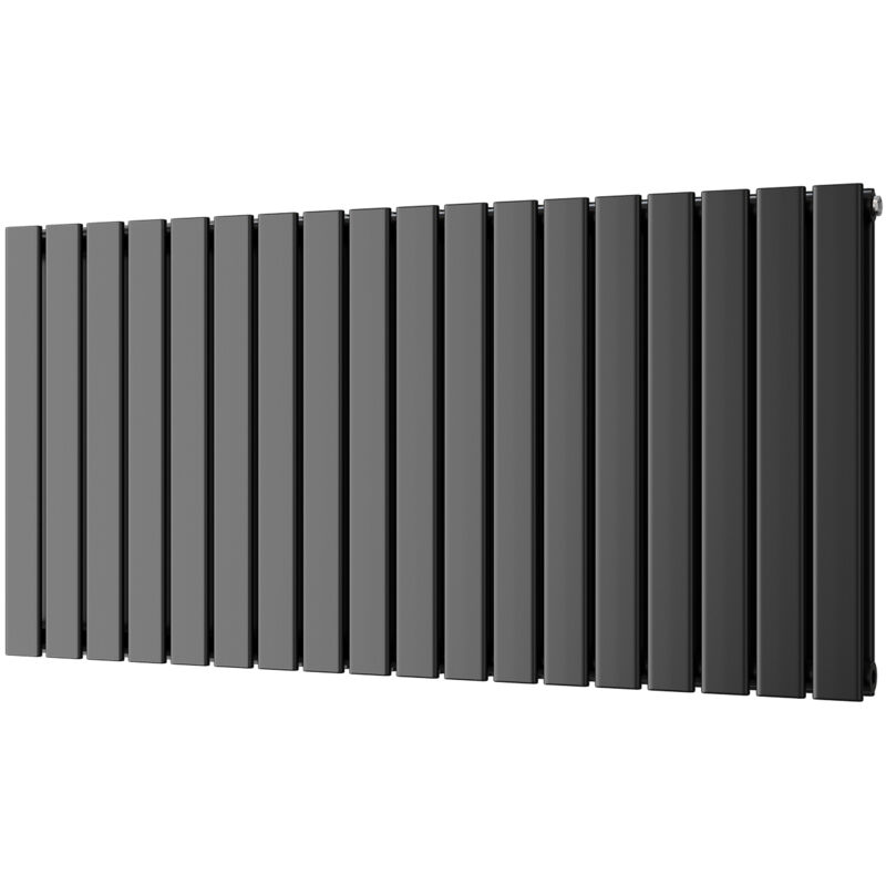 Image of Typhoon - Black Horizontal Radiator H600mm&hellip;