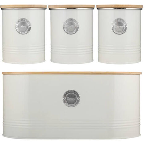 Typhoon Living 4 Piece Storage Set Tea, Coffee, Sugar & Bread Cream