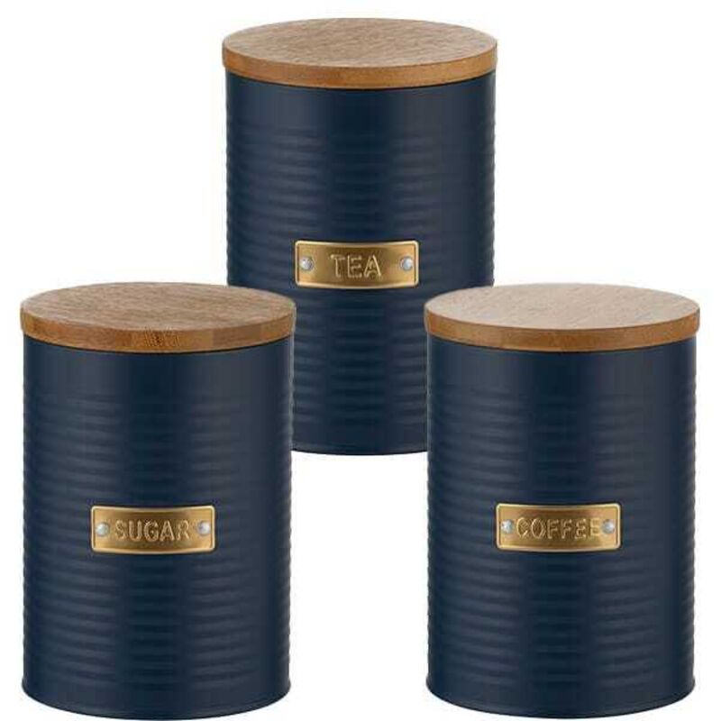 Otto Navy Tea, Coffee & Sugar Storage Canisters - Typhoon