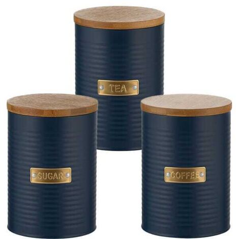 Typhoon Otto Navy Tea, Coffee & Sugar Storage Canisters