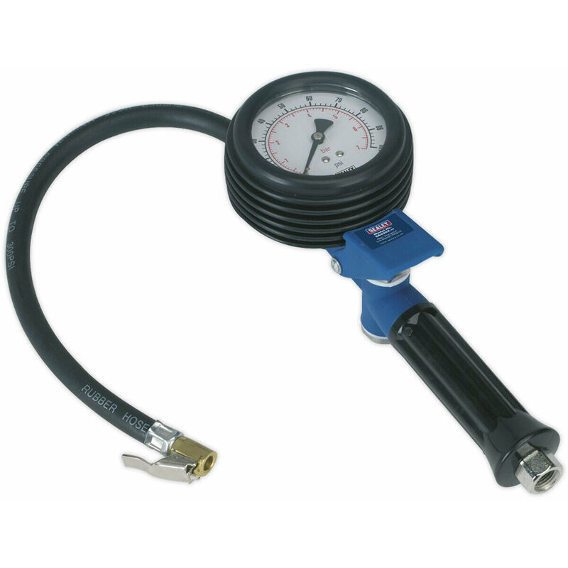 Loops - Tyre Inflator - Clip-On Connector - 400mm Hose - 1/4' bsp - extra large gauge