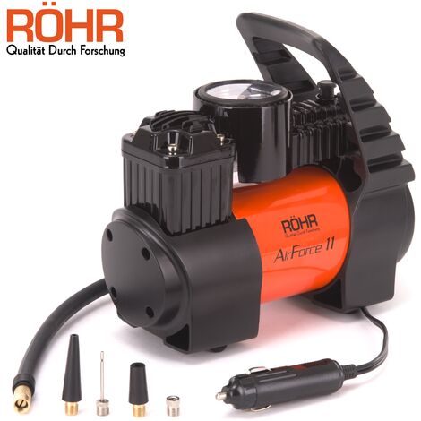 RÖHR Tyre Inflator ROHR Airforce 11 12v 150 psi 180w Air Compressor Cordless 35 Litres / Min Tyre Pump for Cars Motorcycles Bicycles Air bed and boat - 1 Year Warranty