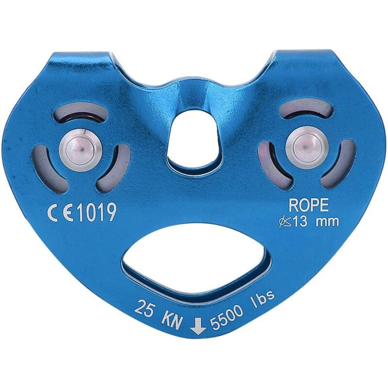 Tyrolienne avec Poulie Double 25KN, Alliage d'Aluminium, Équipement de Sécurité pour Escalade et Corde