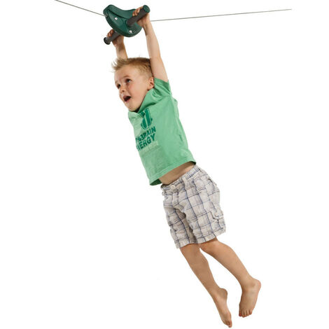 Tyrolienne para 30 m – Câble en acier robuste – Poignées antidérapantes – Pour enfants de 3 à 12 ans – Installation simplifiée – Jardideco