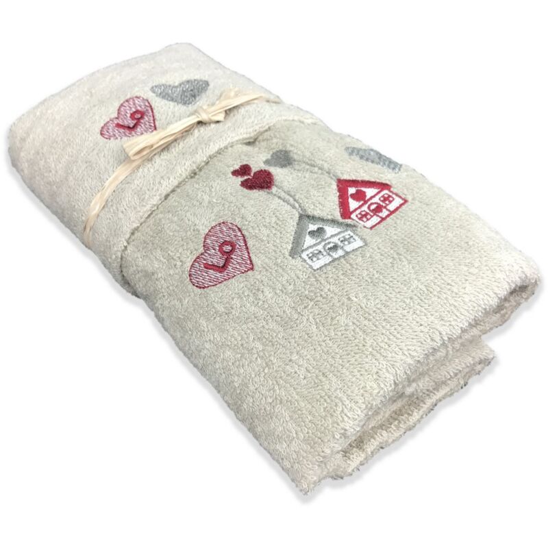 TYROLIENNE TYROLIENNE SERVIETTE SET LOVE taupe