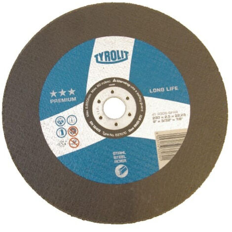 TYROLIT Disque de tronçonnage PREMIUM, ⌀ disque : 230 mm, 563250 230