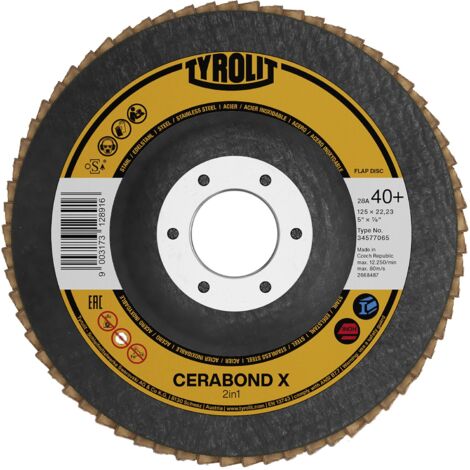 Tyrolit Schleiflamellenteller Cerabonx-X Premium gerade Schleifteller 125 mm K80
