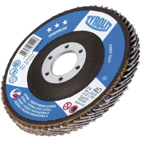TYROLIT Schleiflamellenteller Fastcut Premiumgekröpft Ø 125 mm Korn 40