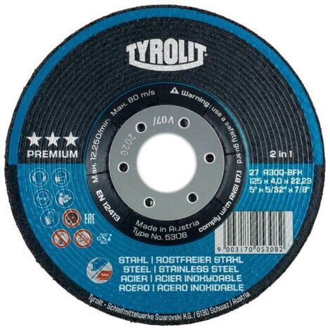 TYROLIT Schruppschleifscheibe PREMIUM "2 in 1", Scheiben-ØxScheibenbreite: 230X4 mm