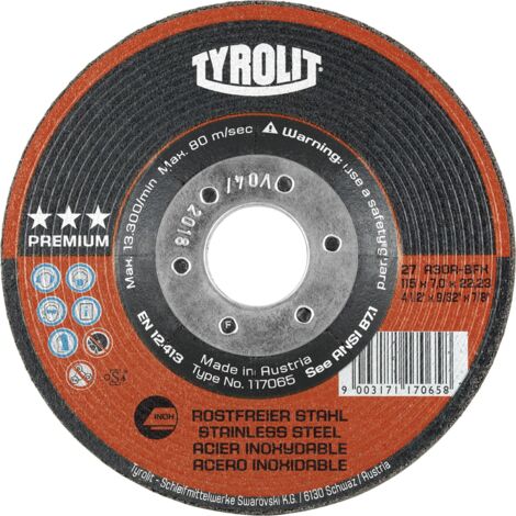 TYROLIT Schruppschleifscheibe PREMIUM, Scheiben-ØxScheibenbreite: 125X7 mm, 560300 125X7