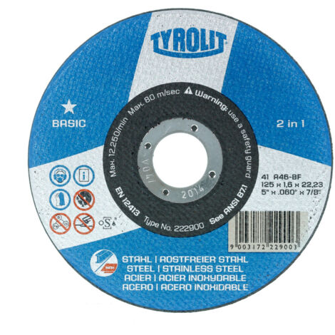 TYROLIT Trennscheibe Basic 2 in 1, Scheiben-Ø: 115 mm
