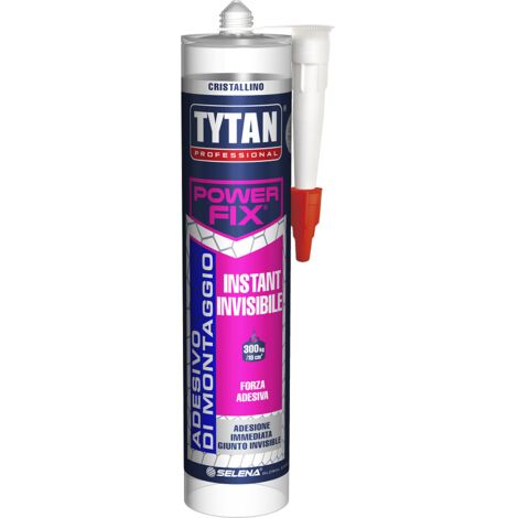 Tytan Power Fix ISTANT INVISIBILE adesivo di montaggio Cristallino trasparente 290 ML