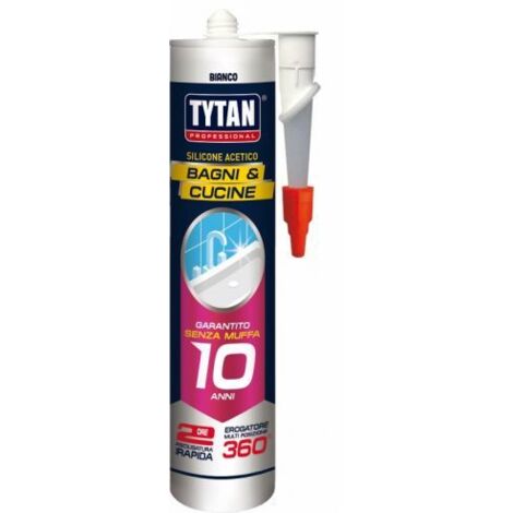 Tytan SILICONE ACETICO BAGNI E CUCINE ml. 280 - Trasparente 12 PZ