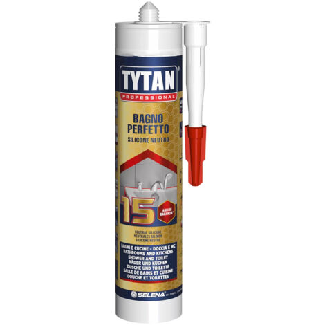 Tytan Silicone neutro Bagno perfetto Antimuffa garantito 15 anni Rapido 280 ml Trasparente