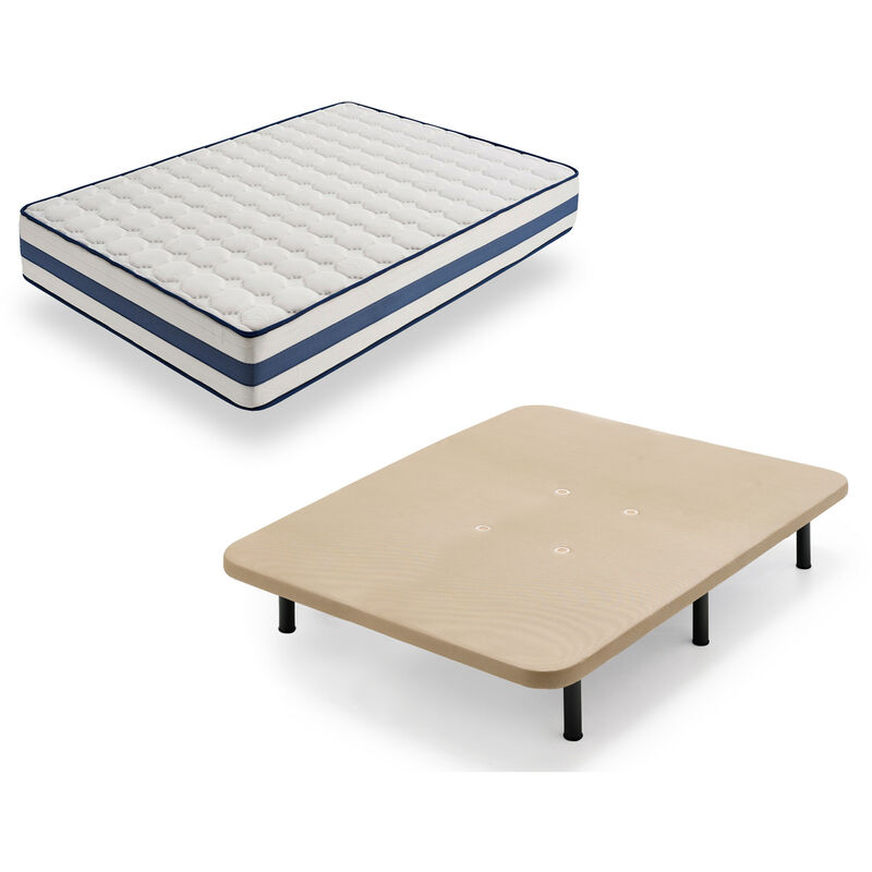 

Hogar24 - Tz40 - Colchon Viscoelastico + Base Tapizada Con Patas, Medida 105x180 Cm, Nucleo Alta Densidad Transpirable, Lado Verano-invierno Con