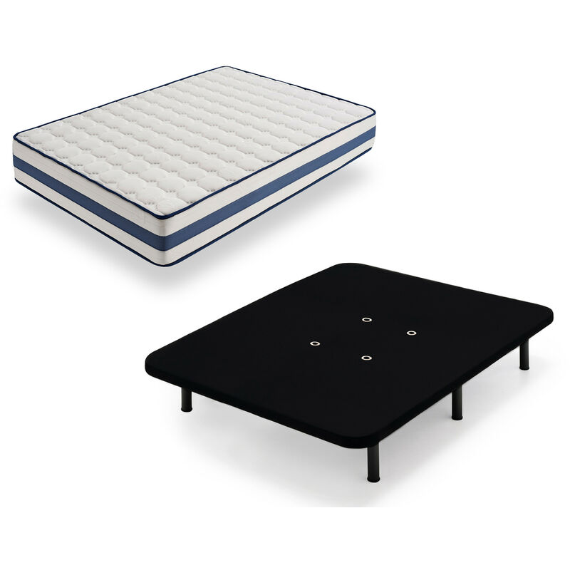 

Hogar24 - Tz40 - Colchon Viscoelastico + Base Tapizada En Color Negro Con Patas, Medida 180x190 Cm, Nucleo Alta Densidad Transpirable, Lado