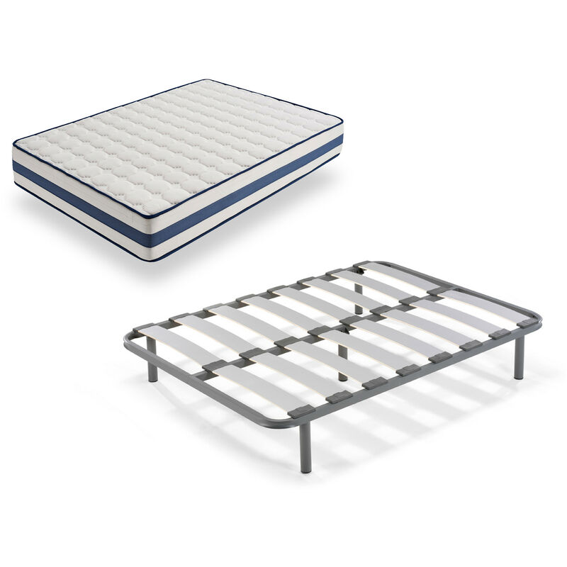 

Hogar24 - Tz40 - Colchon Viscoelastico + Somier Edra, Medida 105x200 Cm, Nucleo Alta Densidad Transpirable, Lado Verano-invierno Con Tejido 3d,