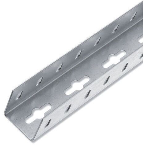 U carré acier zingué 1m – Dimensions L.3.55 cm x H.3.55 cm – Surface perforée pour meilleure adhérence – Connecteur robuste – Alfer