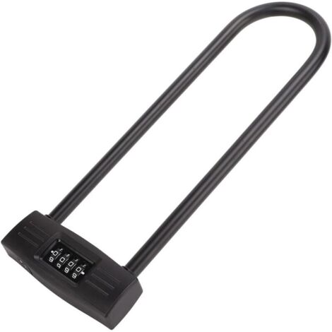 U de verrouillage, compact vélo pliant de verrouillage, d'allongement 4 chiffres combinaison U de verrouillage antivol longue manille cadenas réinitialisable