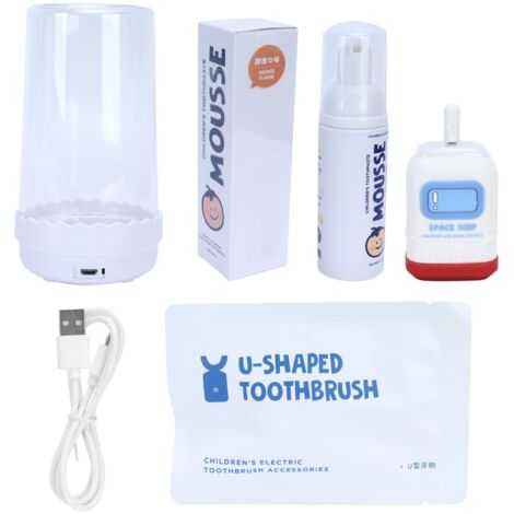 U-förmige elektrische Ultraschallzahnbürste, wasserdicht, USB-aufladbar, mit Zahnpastabecher