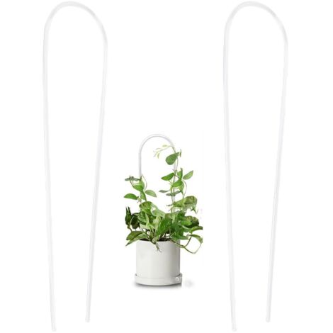 U-förmige Pflanzenstütze aus transparentem Acryl mit Befestigungsmaterial - U-förmiger Pflanzenstützrahmen für Zimmer- und Gartenpflanzen [5 U-förmige Rahmen + 50 Befestigungselemente]