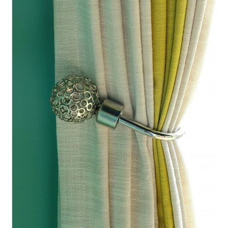 U-förmiger, hohler Vorhanghaken im Retro-Stil zur Wandmontage, geeignet für Mäntel, Hüte und Vorhänge zu Hause (2 Silber)