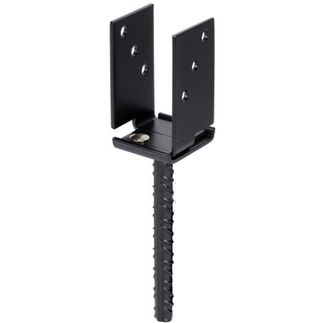 U-Pfostenträger 71x110x200x70xmm verzinkt, schwarz kunststoffbeschichtet zum Einbetonieren
