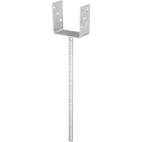 U-Pfostenträger ETA-10/0210 101x100x400x60mm TZN m.ext.langem Betonanker GAH