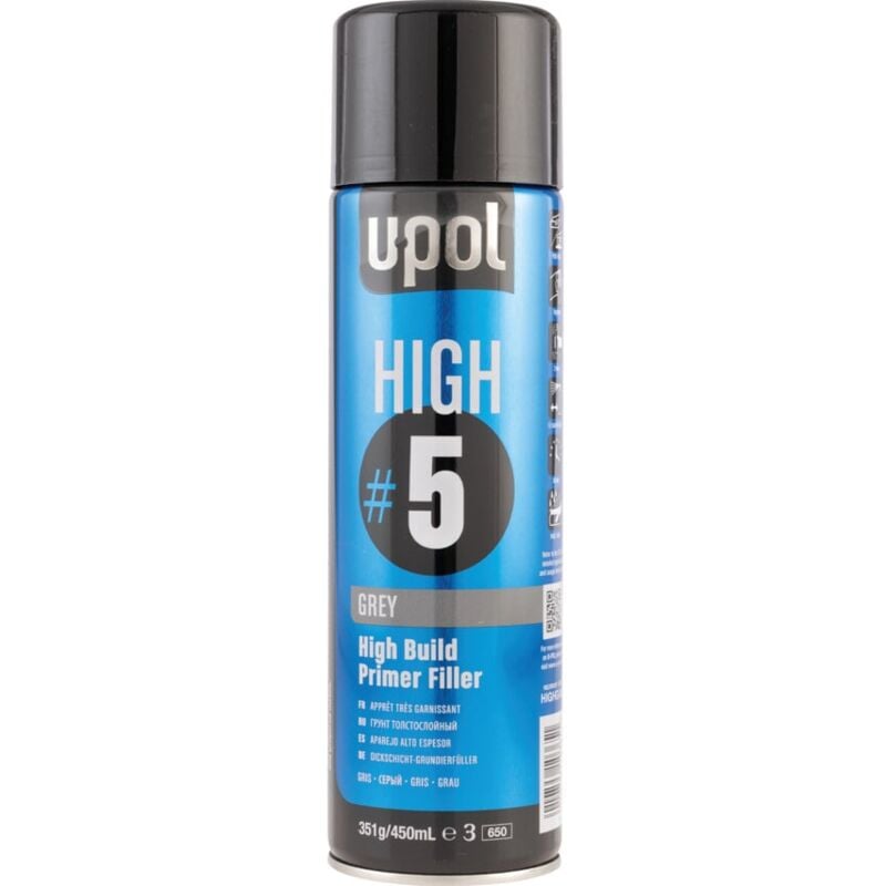U-POL HIGHG/AL NO.5 High Build Grey Primer 450ML