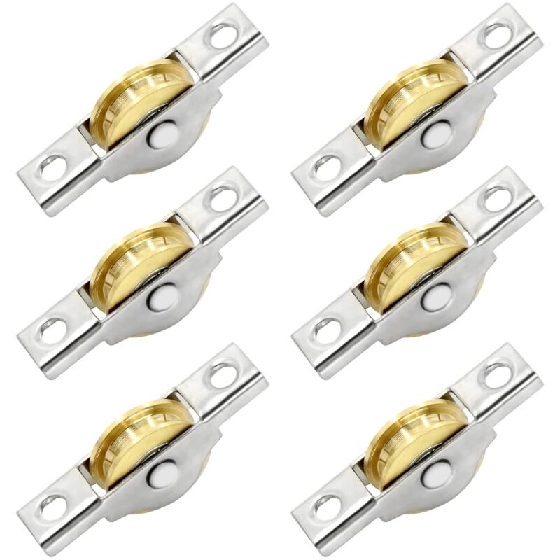 U Poulies avec Roulements à Billes - Acier pour Câbles Vertical Inox Poulie Silencieuse Amovible, 22mm 304 Grue de Levage Roulements, Porte Roulante