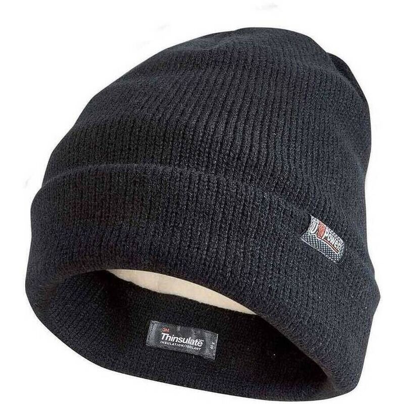 u-power - bonnet d'hiver doublé noir one unique - noir - noir
