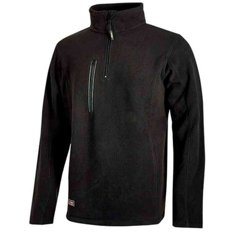 

U-POWER EY143BC-4XL - Chaqueta de paño grueso y suave con media cremallera gama ENJOY modelo BERING Black Carbon Talla 4XL