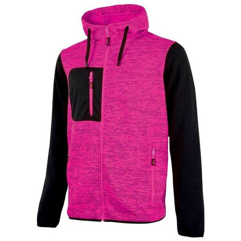 

U-POWER EY174BF-S - Sudadera con cremallera e interior con forro polar gama ENJOY modelo RAINBOW Black Fucsia Talla S