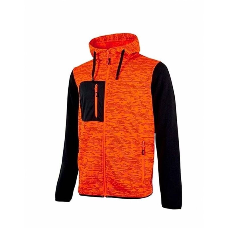 

U-POWER EY174OF-XL - Sudadera con cremallera e interior con forro polar gama ENJOY modelo RAINBOW Orange Fluo Talla XL