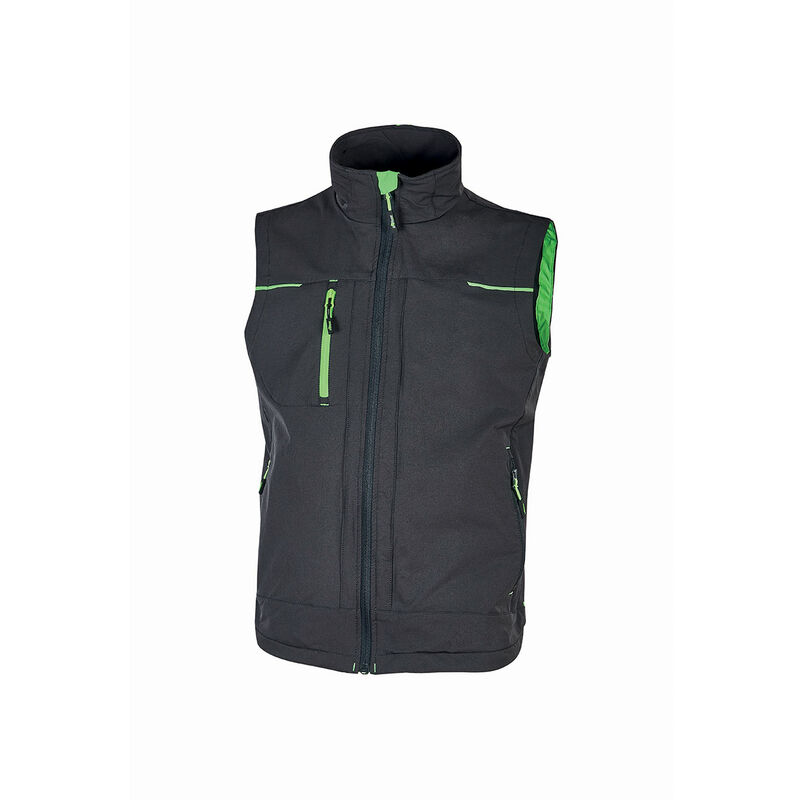 U-power - Gilet de travail sans manches saturn - Gris/Vert 4XL