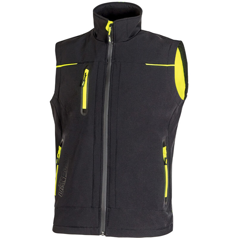 U-power - Universe Gilet De Travail Softshell Imperméable Et Coupe-Vent Noir l