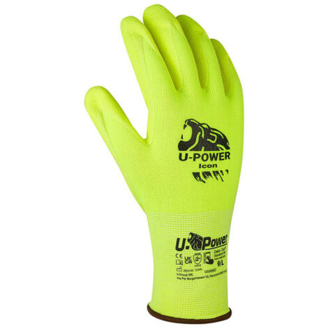 U-POWER GUANTI ICON GIALLO FLUO TAGLIA 8  (12 paia)