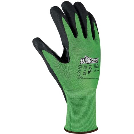 U-Power Kalix Guanti Lavoro Antinfortunistica Poliestere Touchscreen Verde 11/XXL