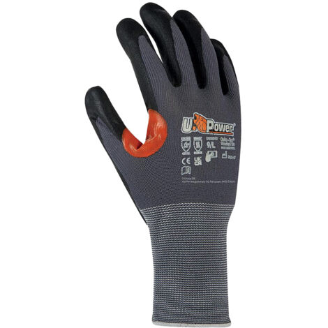 U-Power Kumba Arbeitshandschuhe Sicherheits-Nylon-Touchscreen Grau 7/S