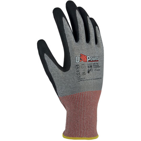 U-Power Mazurka Gants travail nylon résistant coupures F Rouge 10/XL 12 pièces