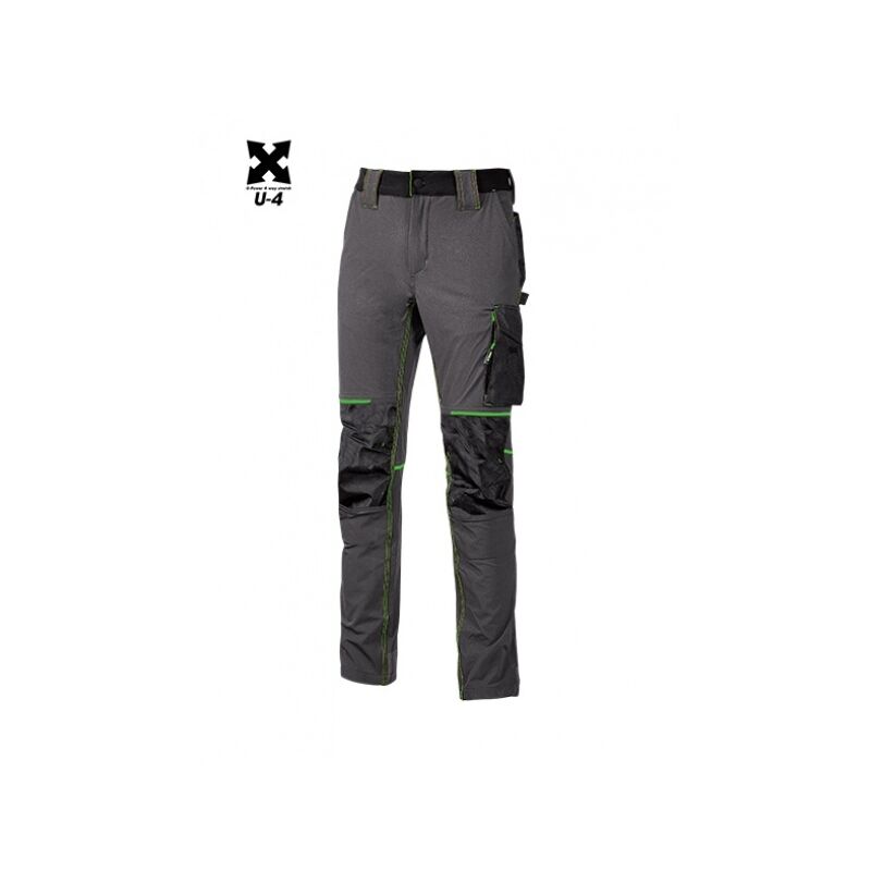 u-power - pe145rl-xl - pantalon modéle atom asphalt grey/green gamme performance taille xl
