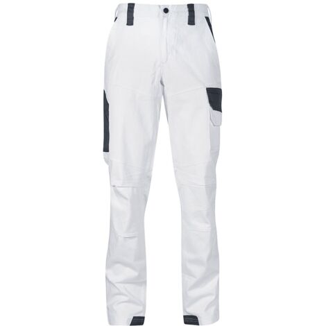 U-Power – Pantalon de travail blanc – Tissu 98% coton, 2% élasthanne – Norme EN ISO 13688 – Genoux préformés pour confort optimal