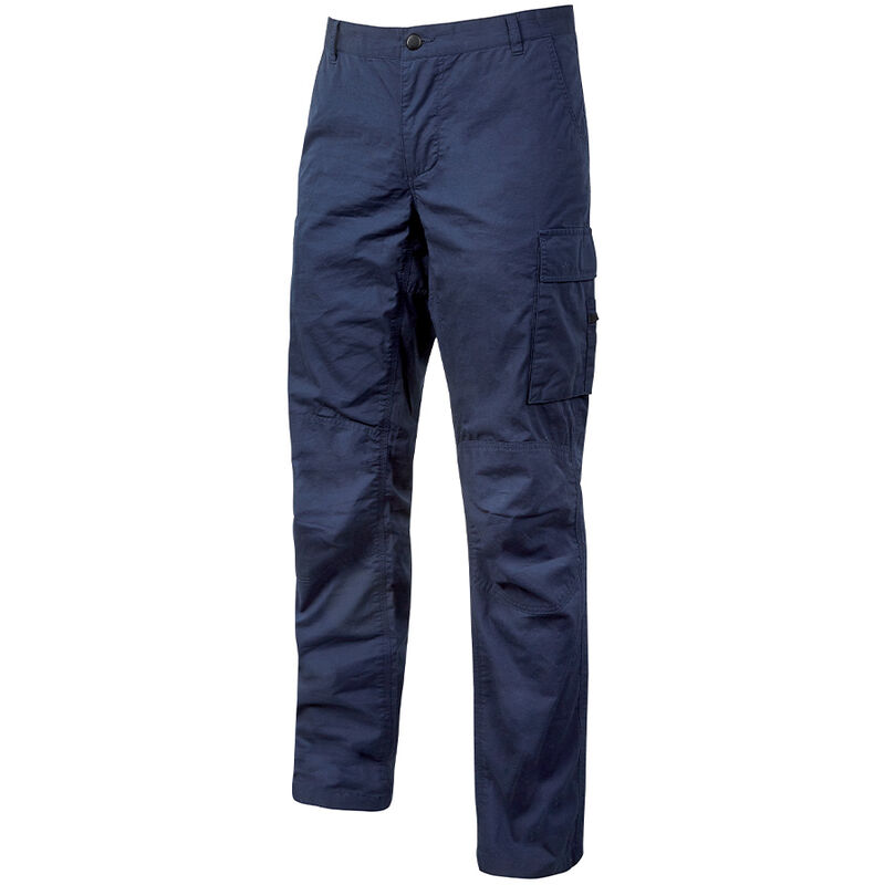 u-power - pantalon de travail en toile élastique ocean - bleu xl