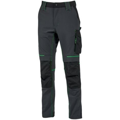 U-Power Pantalone Da Lavoro Atom Idrorepellente In Tessuto U-Power 4 Way Stretch Confortevole e Morbido Sulla Pelle M - Graphite Gray - Grigio